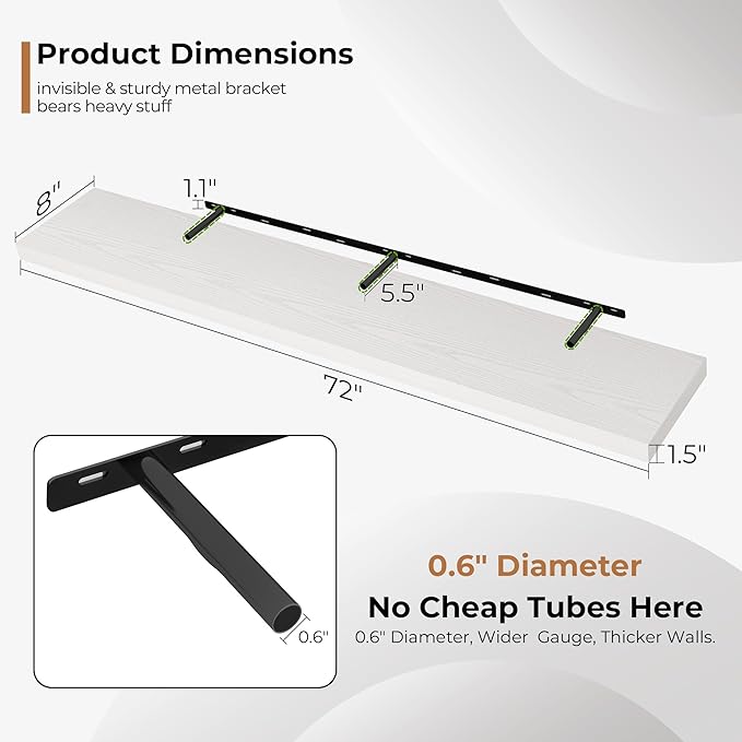 Fun Memories 72 Inch Floating Shelves - Image 3