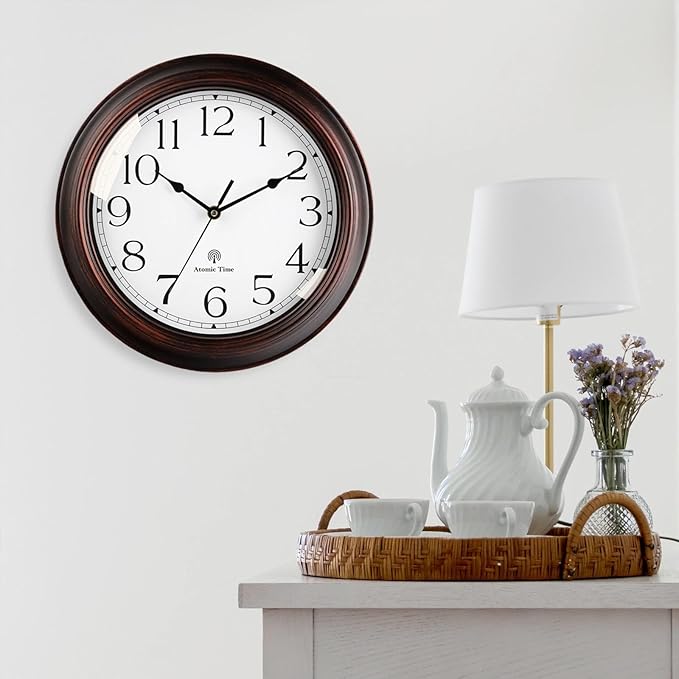 KECYET Atomic Wall Clock 10 Inch, Silent Non-Ticking Vintage Clock Battery - Image 5