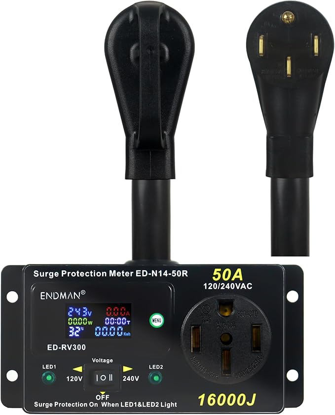 50 Amp RV Surge Protector with kWh Energy Monitor by ENDMAN