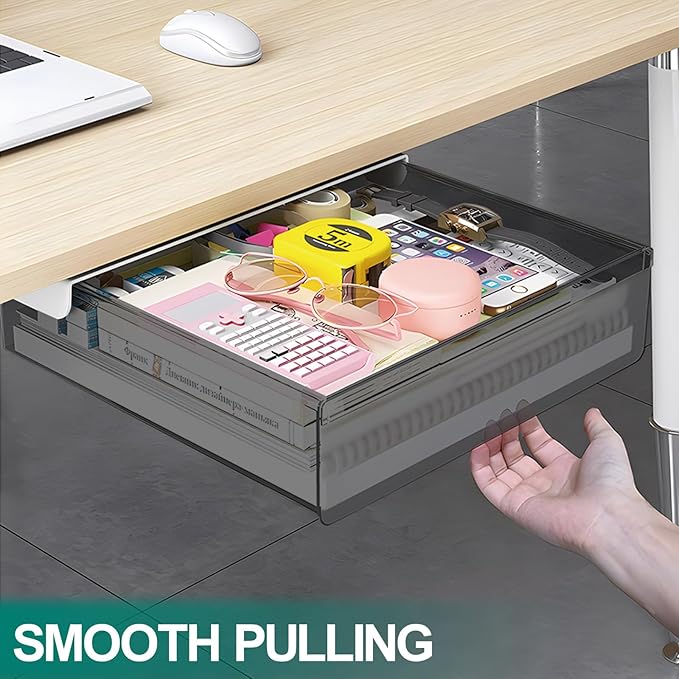Large Under Desk Table Drawer Storage Organizer, Slide Out Drawer - Image 5