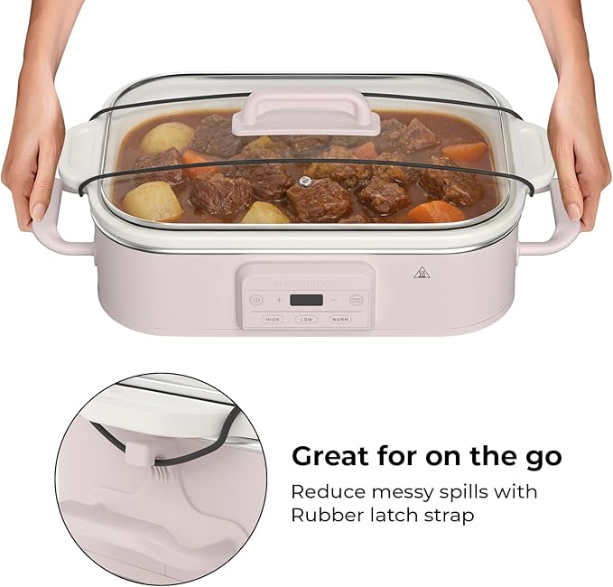 Magnifique 4 Quart Casserole Digital Slow Cooker, Premium Ceramic Bakeware - Image 6