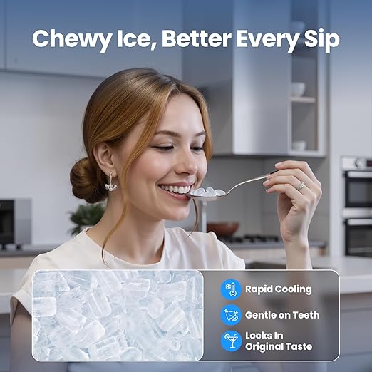 Nugget Ice Maker Countertop, 35lbs/24H Sonic & Chewable Pellet Ice, Portable - Image 2