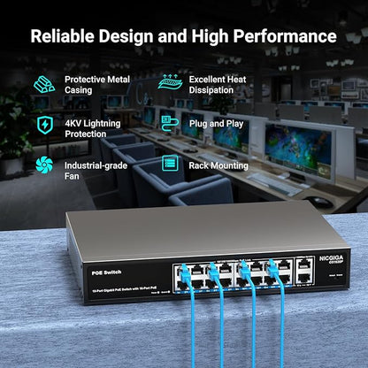 NICGIGA 18 Port PoE+@250W Switch - Image 3