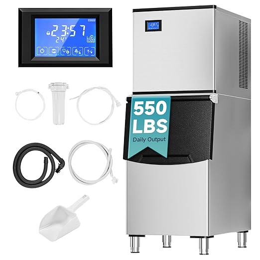 EUHOMY Commercial Ice Maker Machine, 550 lbs/24H Industrial Ice Machine by EUHOMY