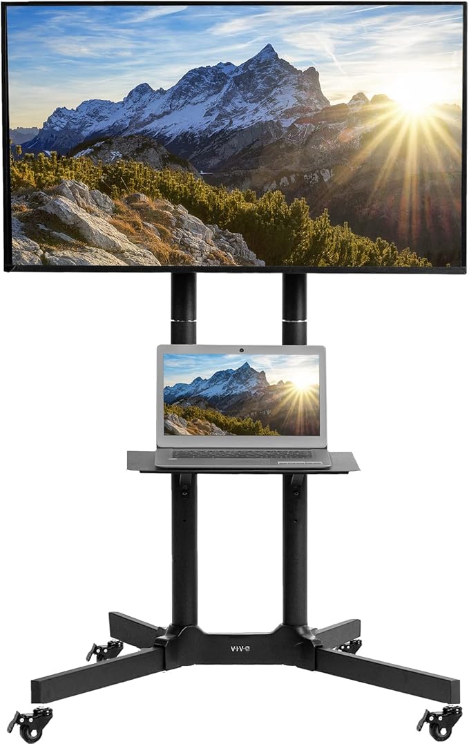 VIVO Mobile TV Cart for 32 to 83 inch Screens up to 110 lbs, LCD LED OLED 4K by VIVO