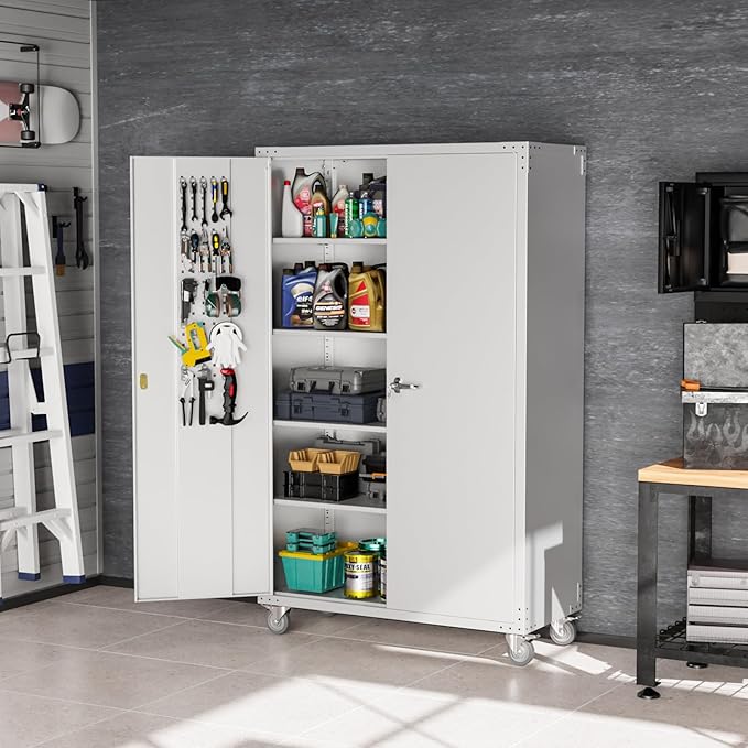 VINGLI Upgraded Wide & Deep Garage Storage Cabinet, Metal Storage Cabinet - Image 8