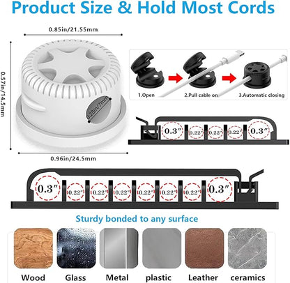 ELII 328Pcs Cable Management Kit, 8 Magnetic Cable Clips, 69Adhesive Cable - Image 3