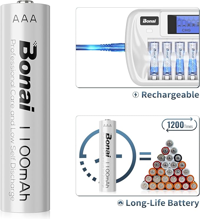 BONAI Rechargeable AAA Batteries - Image 2