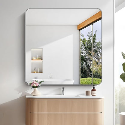 FORBATH 42x42 Inch Silver Bathroom Mirror - Image 5