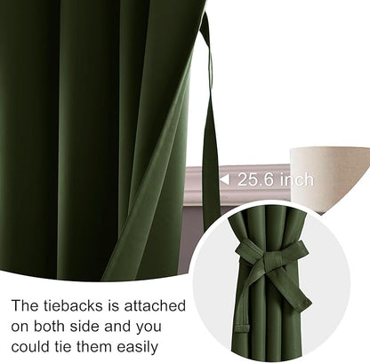 JIUZHEN Christmas Olive Green Blackout Curtains - Image 7