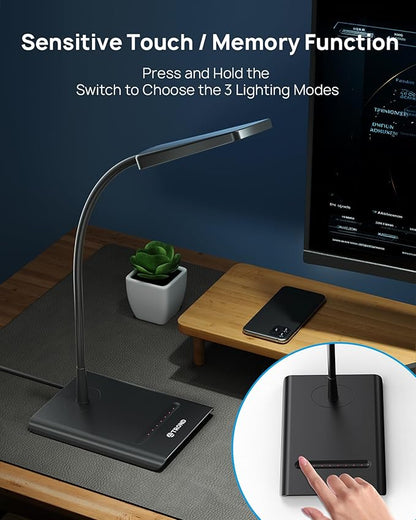 TROND Desk Lamp, Bright Dimmable Eye-Caring Table Lamp, 3 Color Modes 7 - Image 7