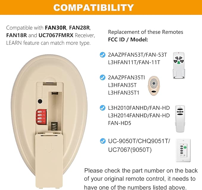 Universal Ceiling Fan Remote Control Kit Replacement - Image 5