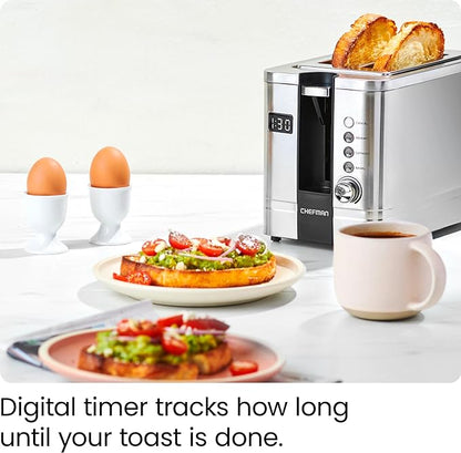 Chefman 2-Slice Digital Toaster, Stainless Steel, Extra-Wide Slots - Image 4