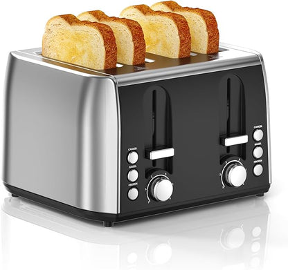 Toaster 4 Slice Retro Stainless Steel, 4 Slice Toaster by COWSAR