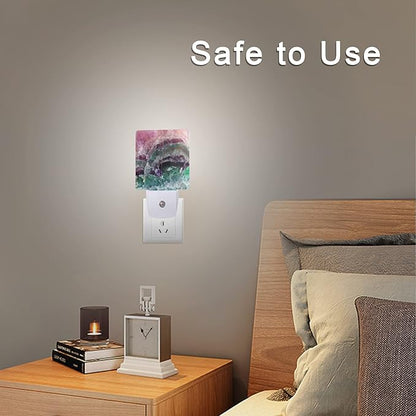 Smoaffly Color Pink Fluorite Crystal Stone Night Light Plug-in LED Nightlights - Image 6
