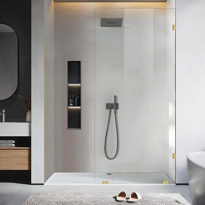 Bathroom Shower Glass Door, 5/16" Thick Clear Tempered Glass Door - Image 3