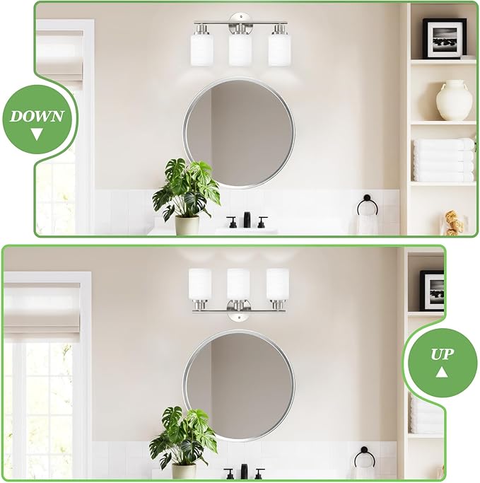 Guliaofo 3-Light Bathroom Light Fixtures, Vanity Lights - Image 5