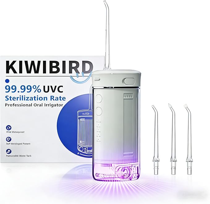 KIWIBIRD Mini Water Flosser for Travel, Ultra-Portable Cordless Oral Irrigator by KIWIBIRDOralCare