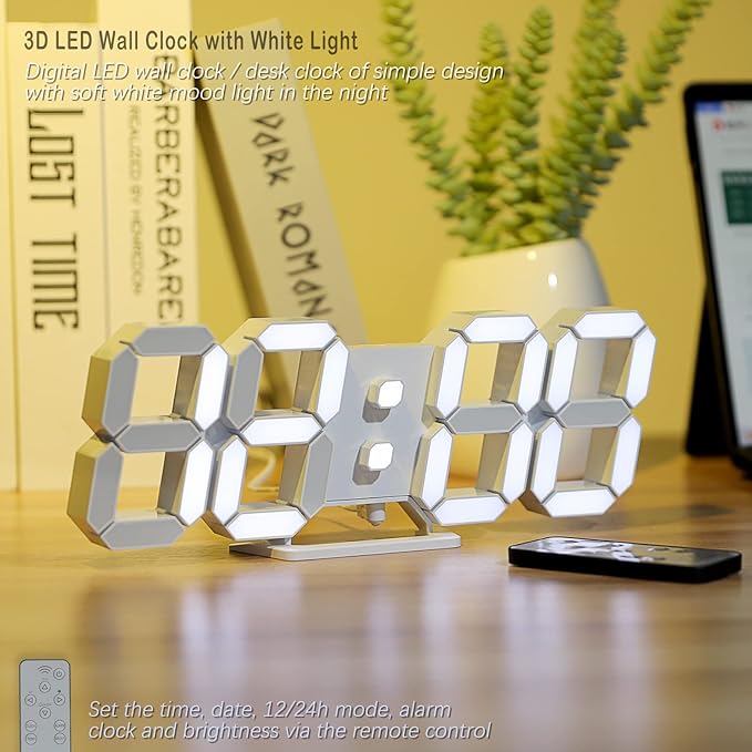 KOSUMOSU 3D LED Digital Wall Clock, Large Display Table/ Desk Clock - Image 5