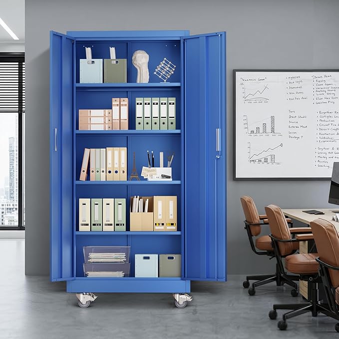 VINGLI Rolling Metal Storage Cabinet - Image 8