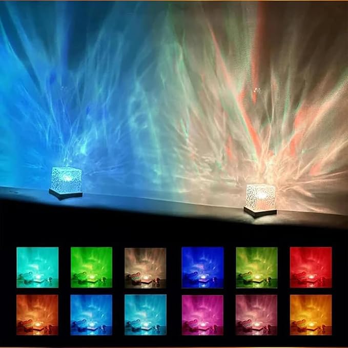 Growalleter Ocean Wave Projector Light, 16-Color LED Cube Lamp & Remote - Image 3