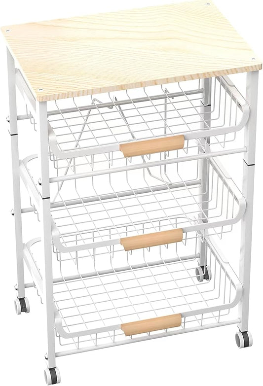 4-Layer Fruit Basket Kitchen Food Storage Organizer and Storage Rack, Stackable by NiuYichee