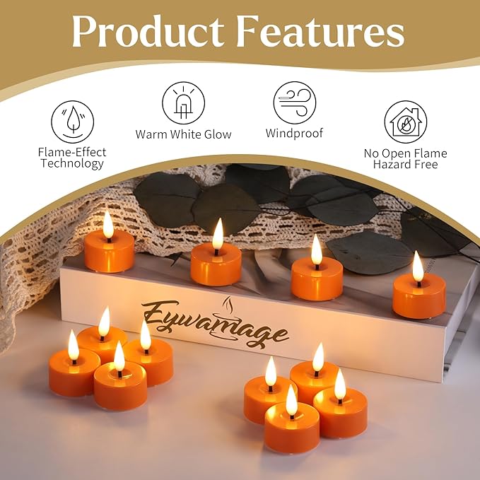 Eywamage Orange LED Tealights - Image 5