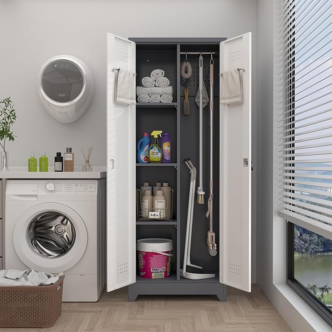 GREATMEET 65" H Broom Closet, Broom Closet Cabinet - Image 4
