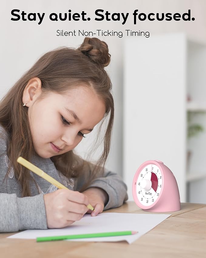 Visual Timer for Kids with Pause Button, 60-Minute Countdown Timer with Silent - Image 5