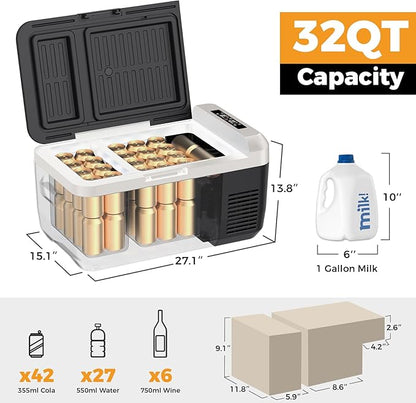 Setpower PT30 12V Refrigerator Dual Zone 32 Quart Car Refrigerator 12V Portable - Image 8