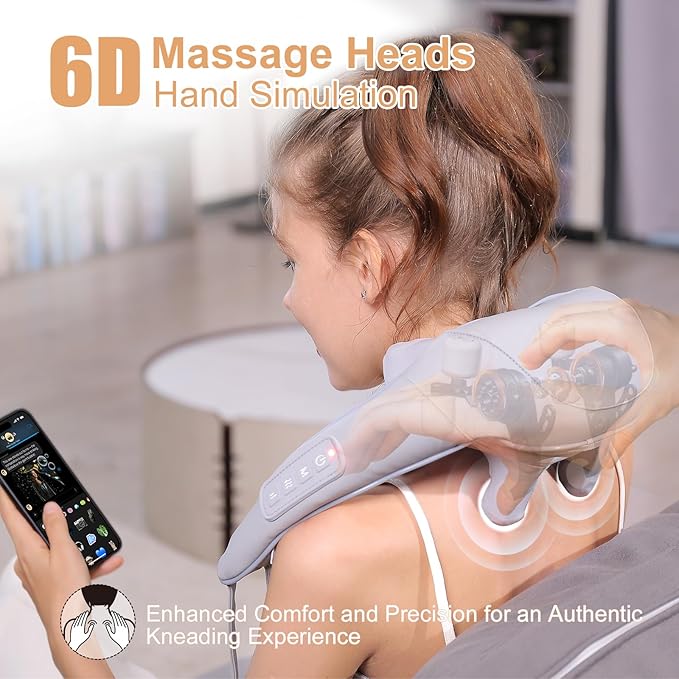 Electric Shiatsu Back and Neck Massager, Cordless Shoulder Massager - Image 4