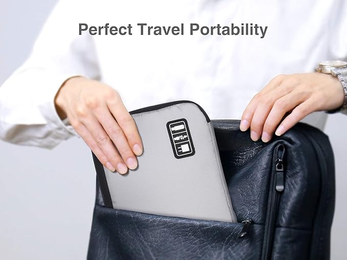 Luxtude Cord Organizer Travel, Flat Cable Organizer Bag, Portable Electronics - Image 7