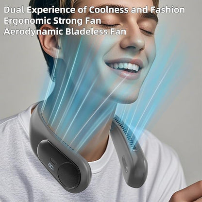 Portable Neck Fan, Personal Wearable Bladeless Fan, LED Display, 6000mAh USB - Image 4