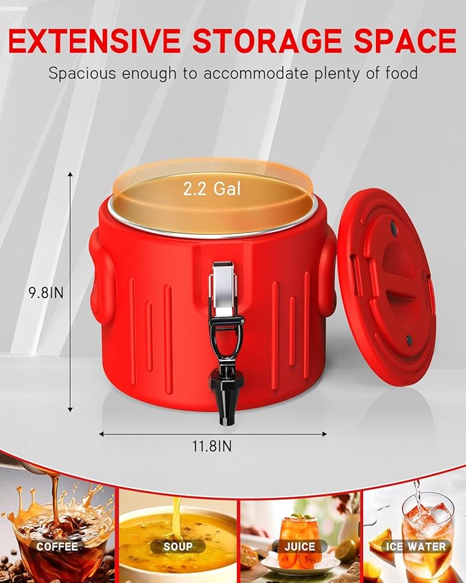 Insulated Beverage Dispenser 2 Gallon- Ice and Hot Drink Dispenser - Image 9