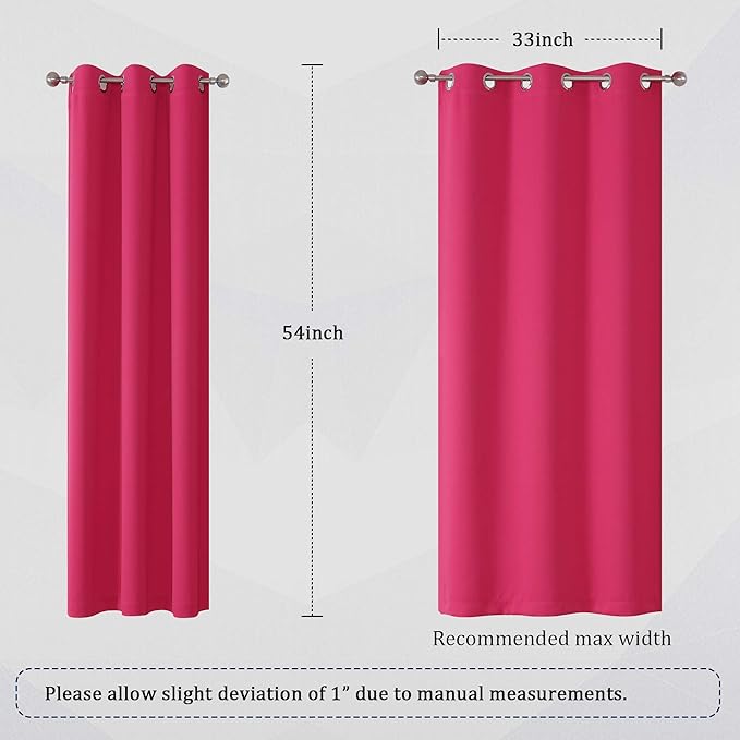 DUALIFE Pink Curtains 54 Inch Length - Image 6