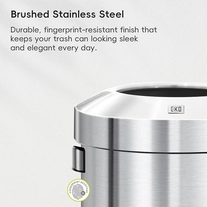 EKO Urban 24 Gallon Round Stainless Steel Open Top Waste Bin, Tall Commercial - Image 5