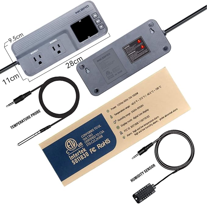 Inkbird Temperature and Humidity Controller ITC-608T Pre-Wired Dual Stage - Image 2