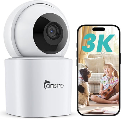 3K Indoor Security Camera 360°PTZ Home Baby/Pet Monitor, Auto Tracking by CAMSTRO