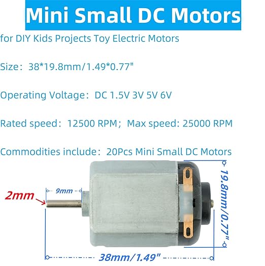20Pcs Mini Small DC Motors 1.5V 3V 5V 6V 130 Micro Toy Electric Motors - Image 2