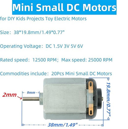 20Pcs Mini Small DC Motors 1.5V 3V 5V 6V 130 Micro Toy Electric Motors - Image 2