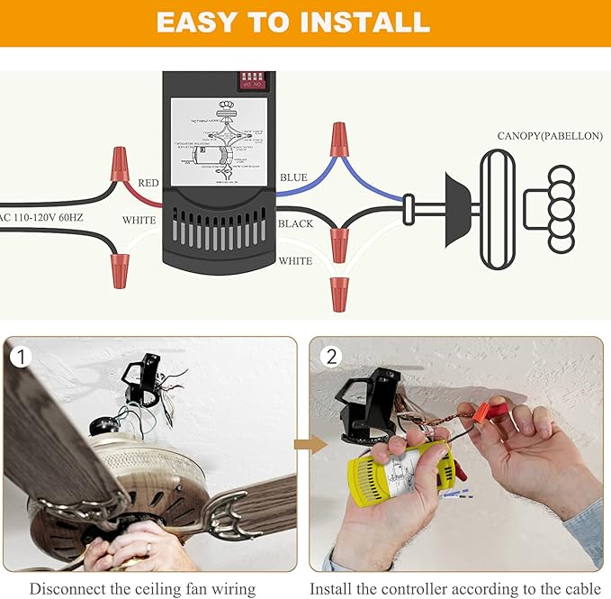 Universal Ceiling Fan Remote Control Kit Replacement - Image 3