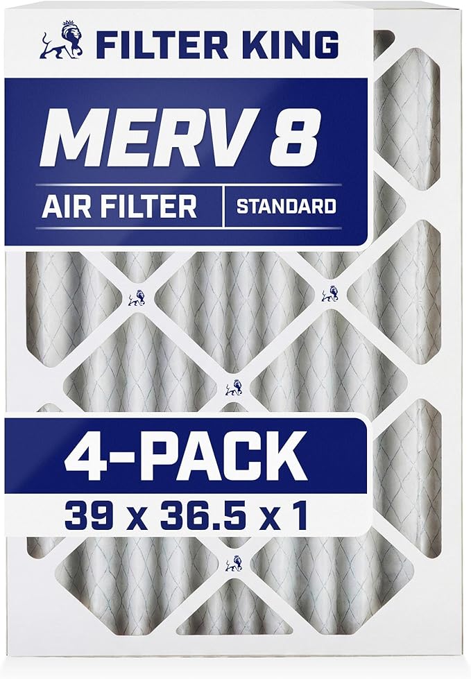 Filter King 39x36.5x1 Air Filter | 4-PACK | MERV 8 HVAC Pleated A/C Furnace by FilterKing