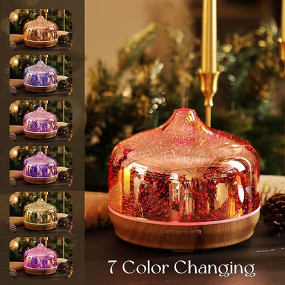 Porseme 500ml Essential Oil Diffuser 3D Glass Aromatherapy Ultrasonic Humidifier - Image 2