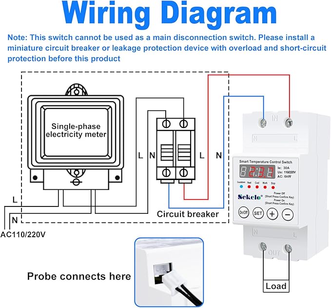 High-Power Temperature Control Switch, Rail-Mounted Digital Thermostat - Image 6
