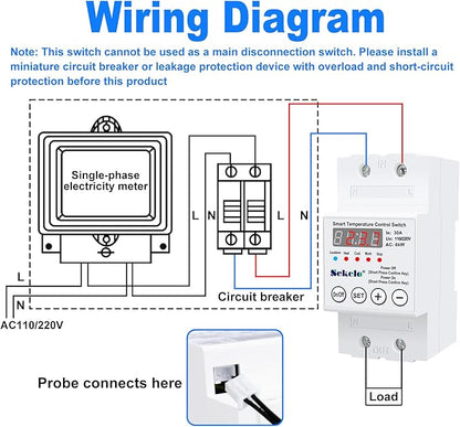 High-Power Temperature Control Switch, Rail-Mounted Digital Thermostat - Image 6