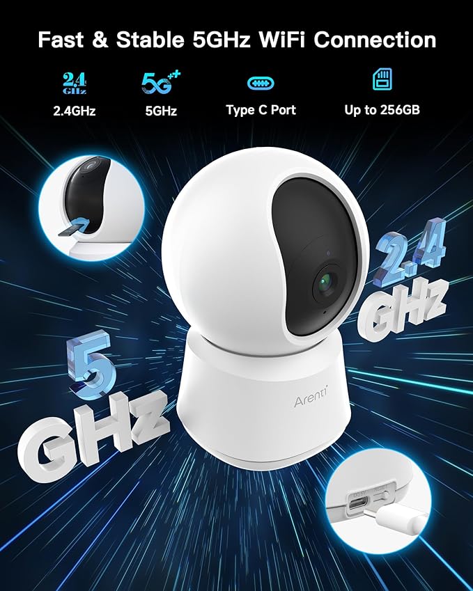 ARENTI 5G Indoor Security Camera, 4MP Pet Camera - Image 3