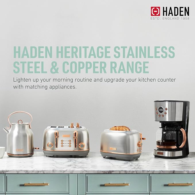 Haden Heritage 4 Slice Wide Slot Stainless Steel Toaster - Image 4