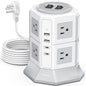 Tower Surge Protector Power Strip Flat Plugs by NVEESHOX