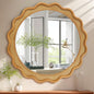 RiteSune Round Mirror 30 Inch, Farmhouse Wall Decor, Large Rustic Circle for Living Room, Bathroom, Entryway