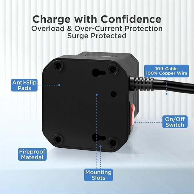 Uncaged Ergonomics Wireless Charger Cube Power Strip - Image 3